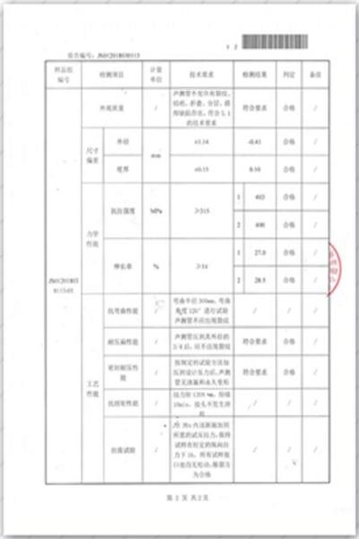 泰州出厂检测报告